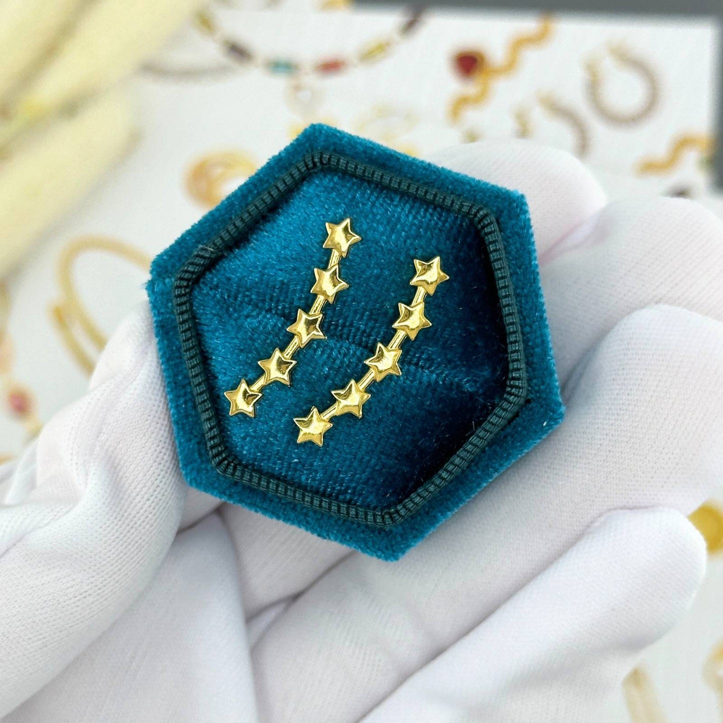 18K gold plated Stainless steel Stars earrings, Intensity