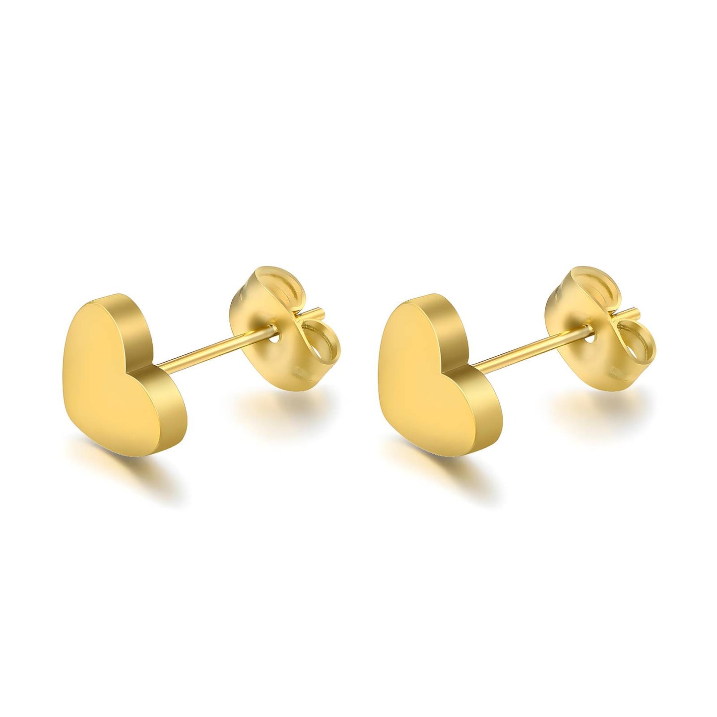 18K gold plated Stainless steel Hearts earrings, Intensity