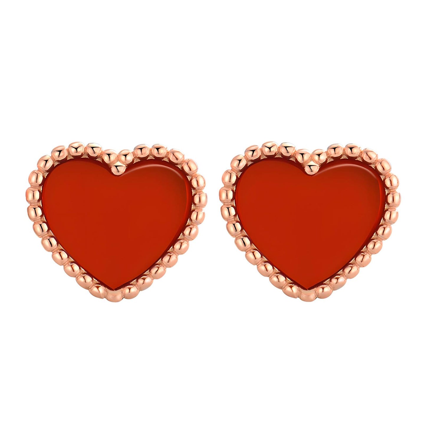 18K gold plated Stainless steel Hearts earrings, Intensity