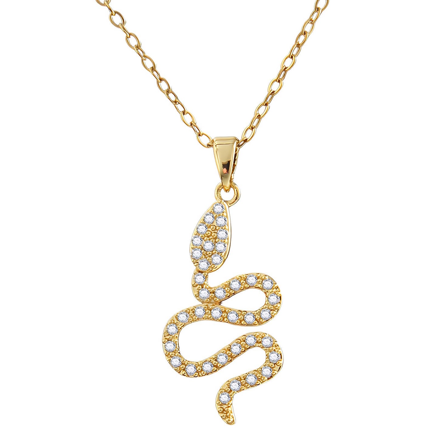 18K gold plated Stainless steel Snake necklace, Intensity