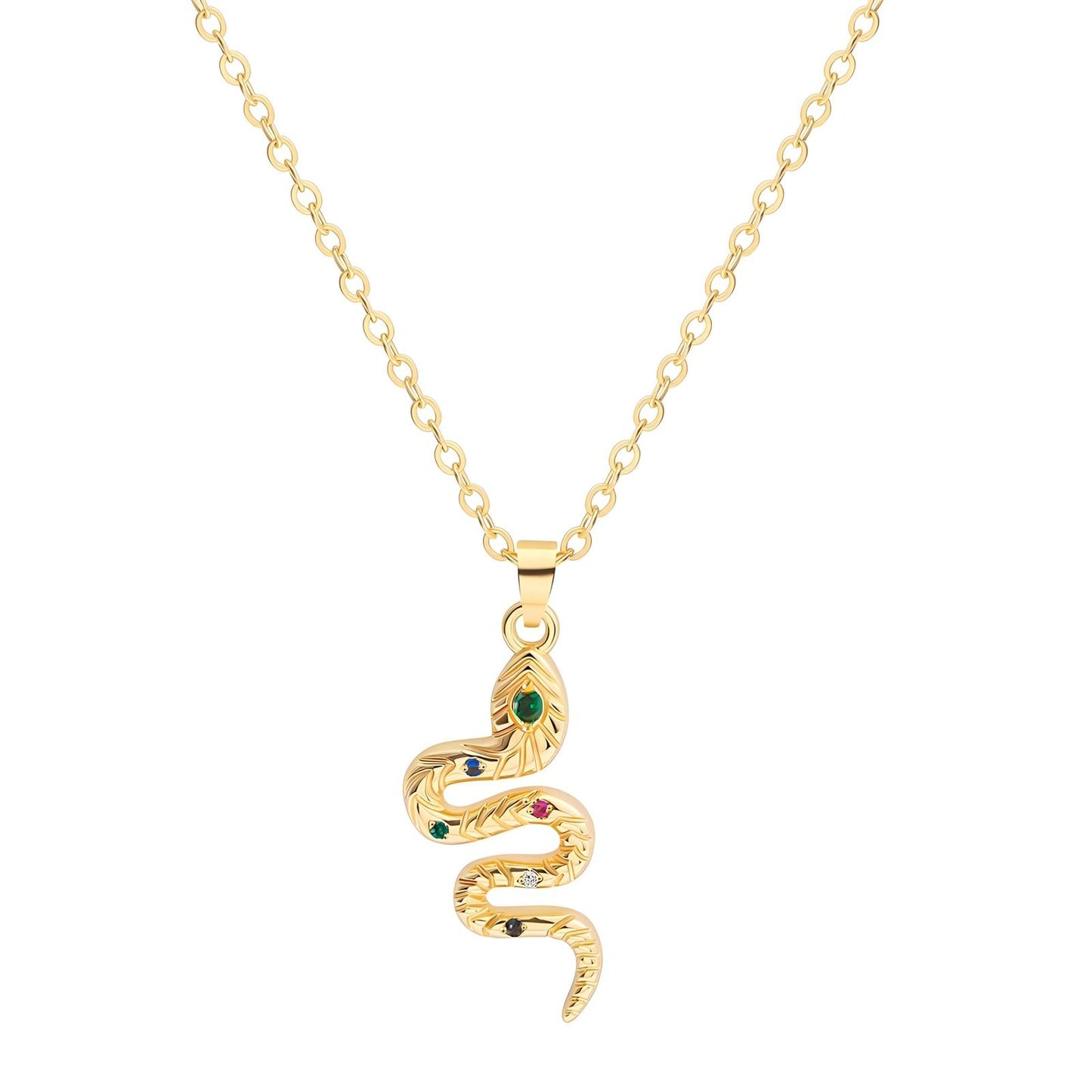 18K gold plated Stainless steel Snake necklace, Intensity