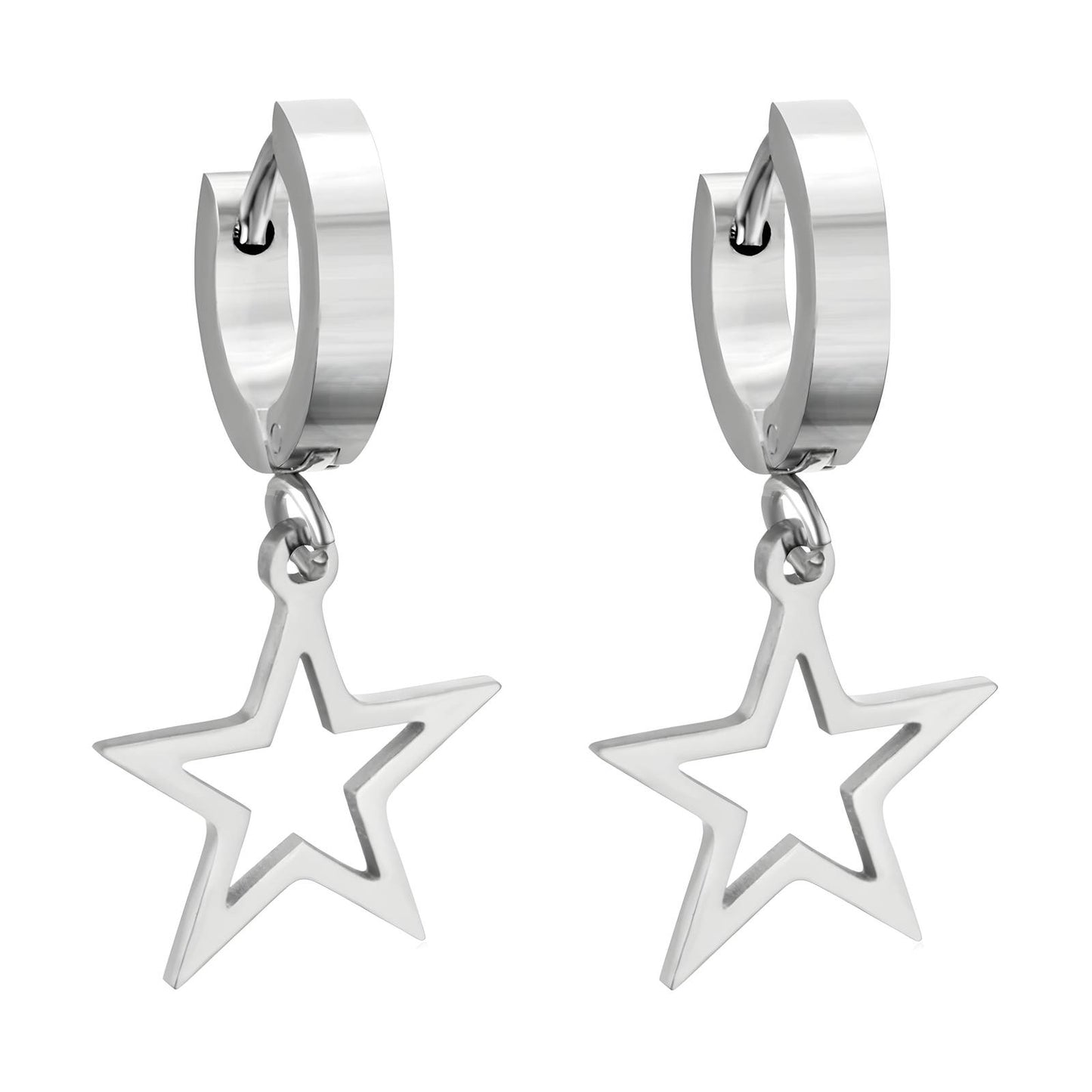Stainless steel Star earrings, Intensity