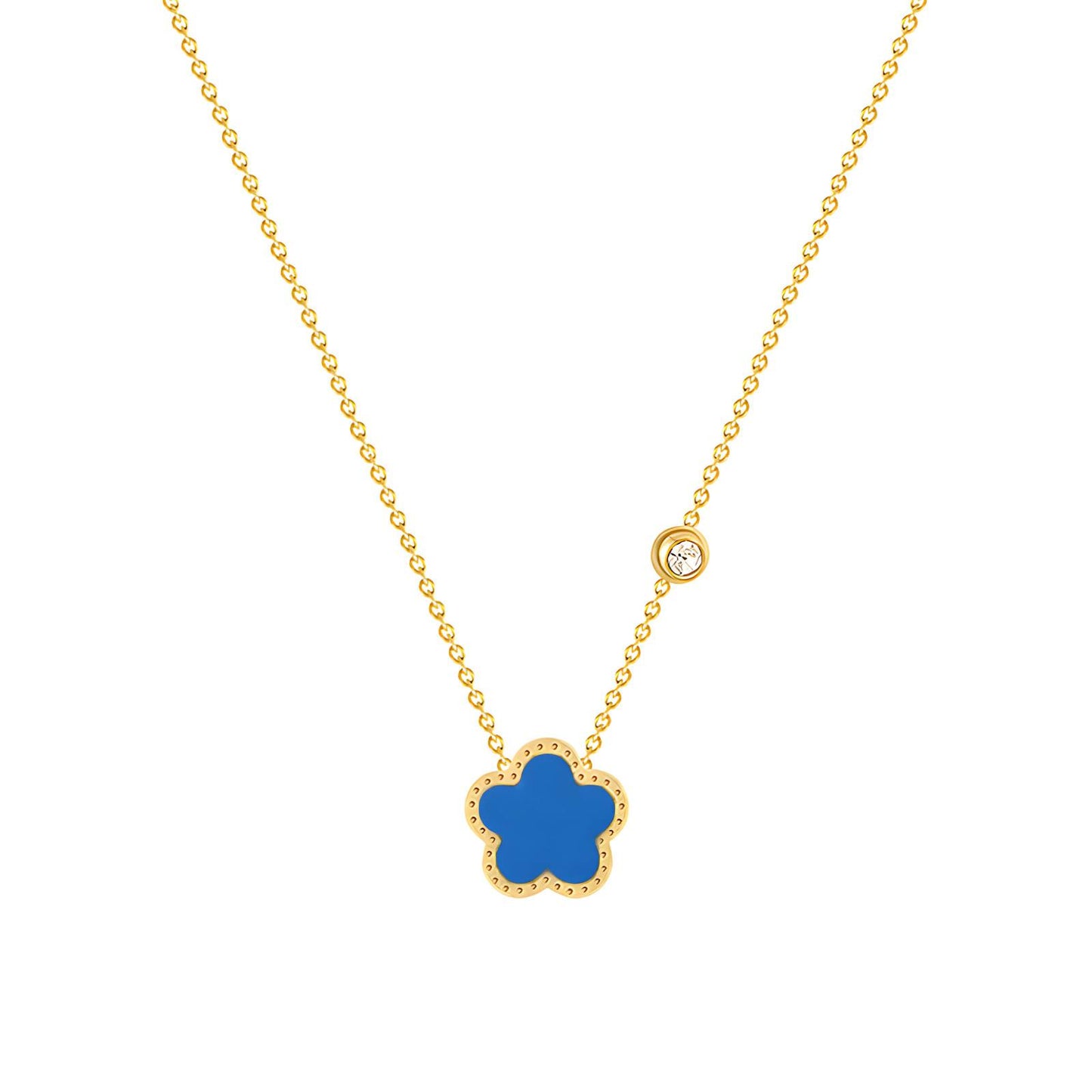 18K gold plated Stainless steel Flower necklace, Intensity