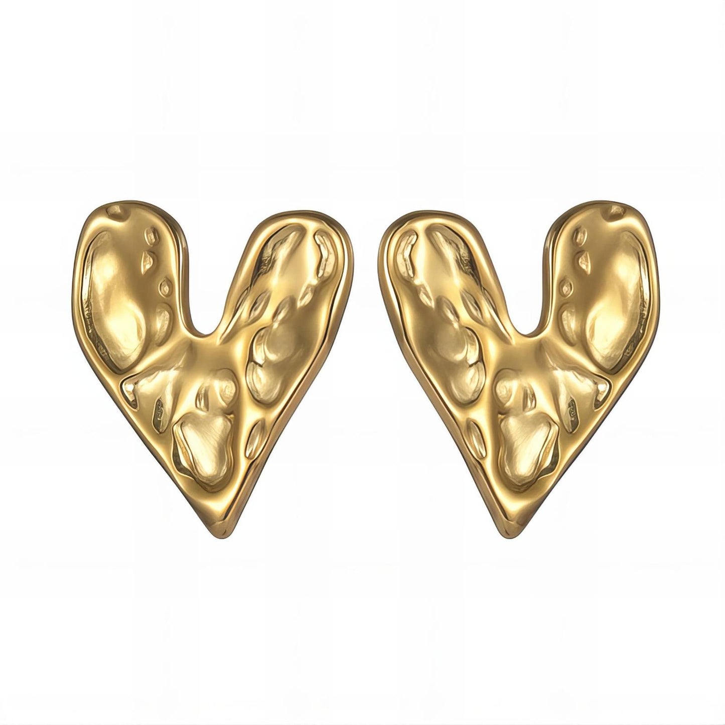 18K gold plated Stainless steel Hearts earrings, Intensity