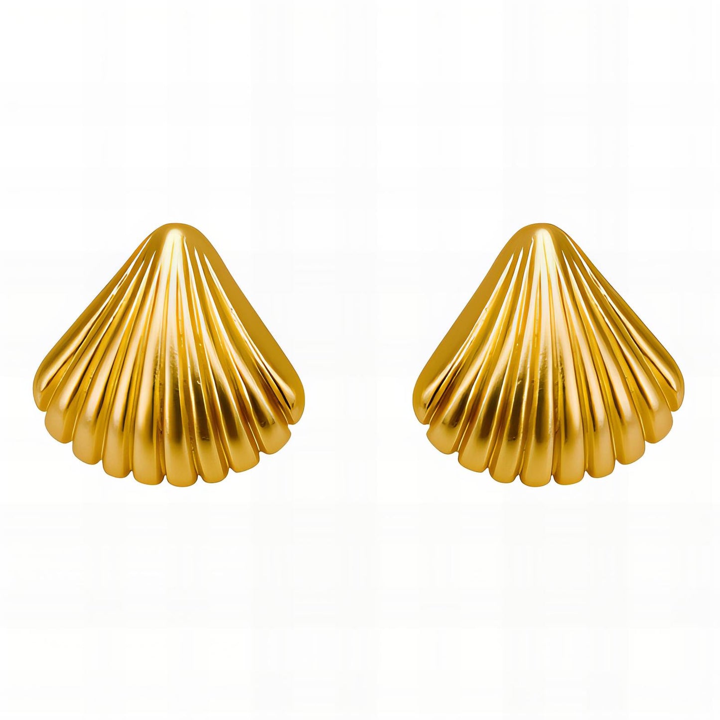 18K gold plated Stainless steel Seashells earrings, Intensity