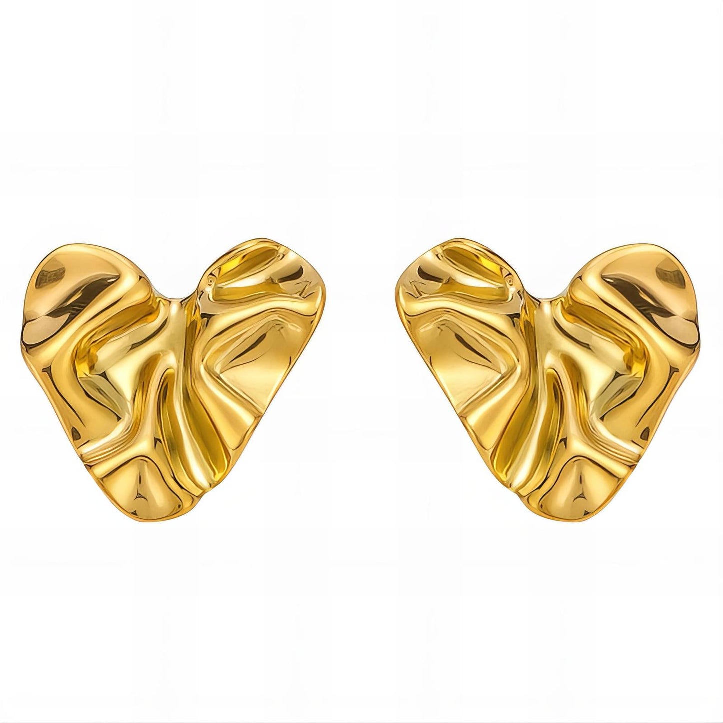 18K gold plated Stainless steel Hearts earrings, Intensity
