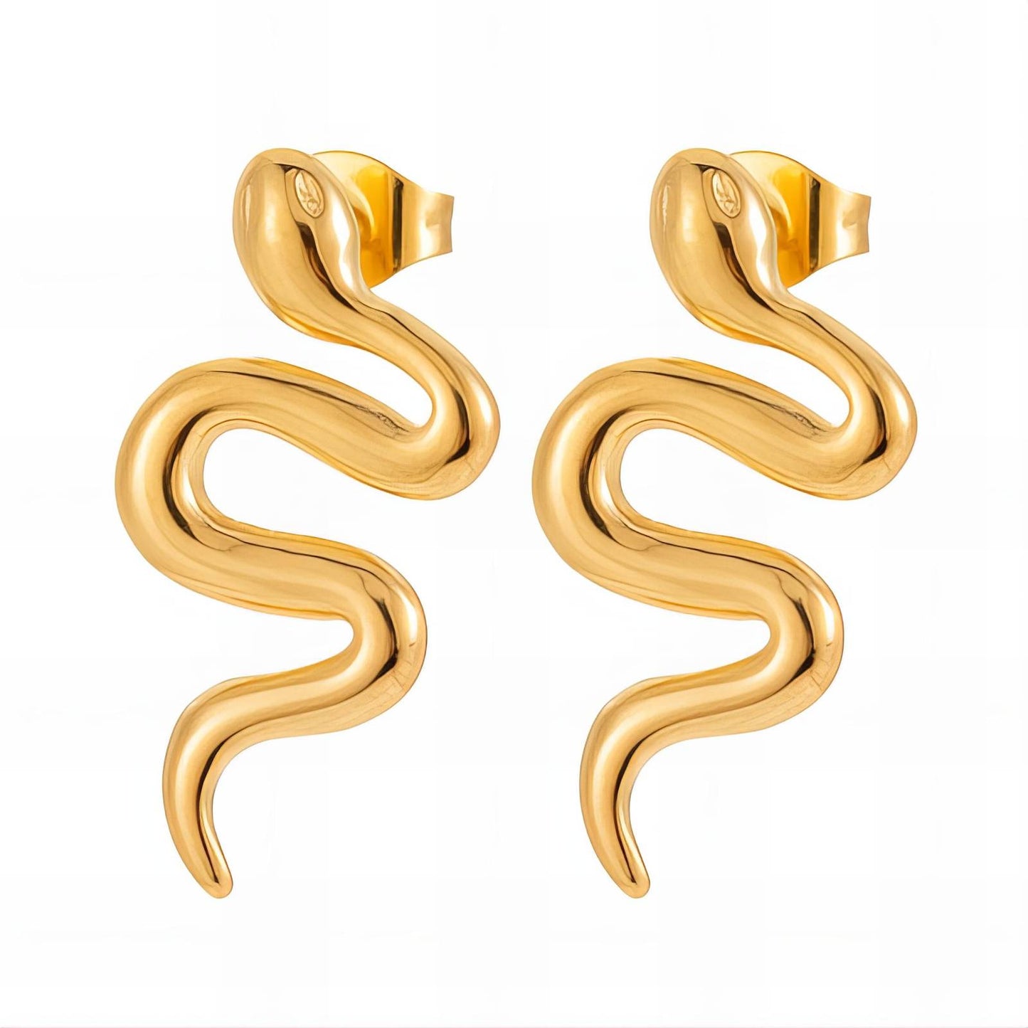 18K gold plated Stainless steel Snakes earrings, Intensity
