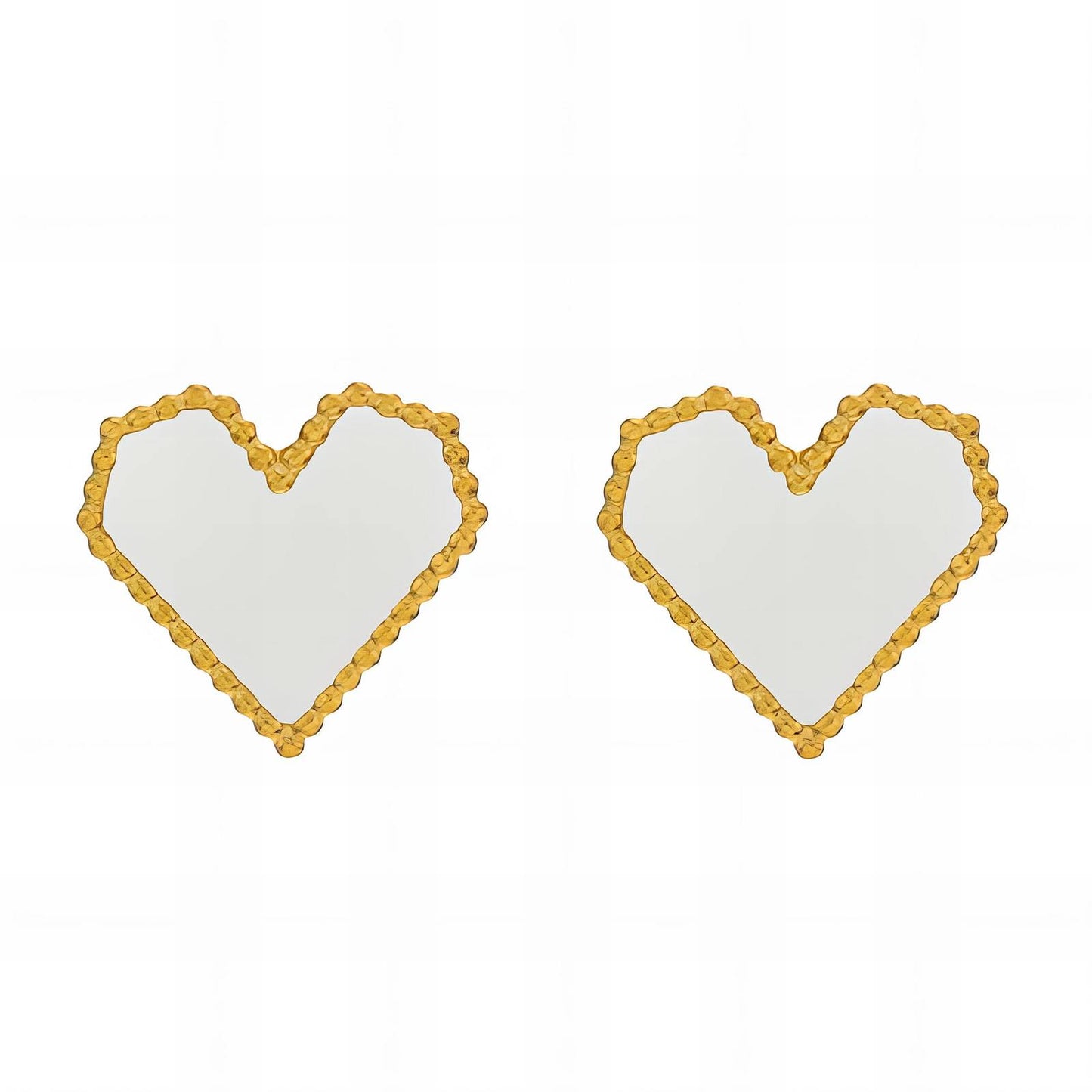 18K gold plated Stainless steel Hearts earrings, Intensity