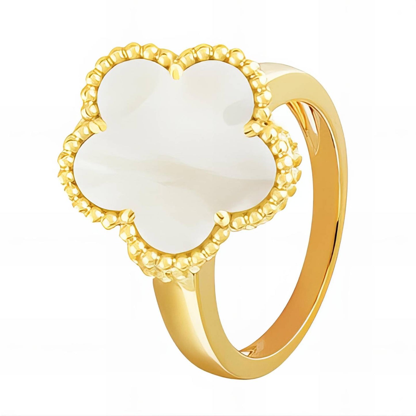 18K gold plated Stainless steel Flower finger ring, Intensity