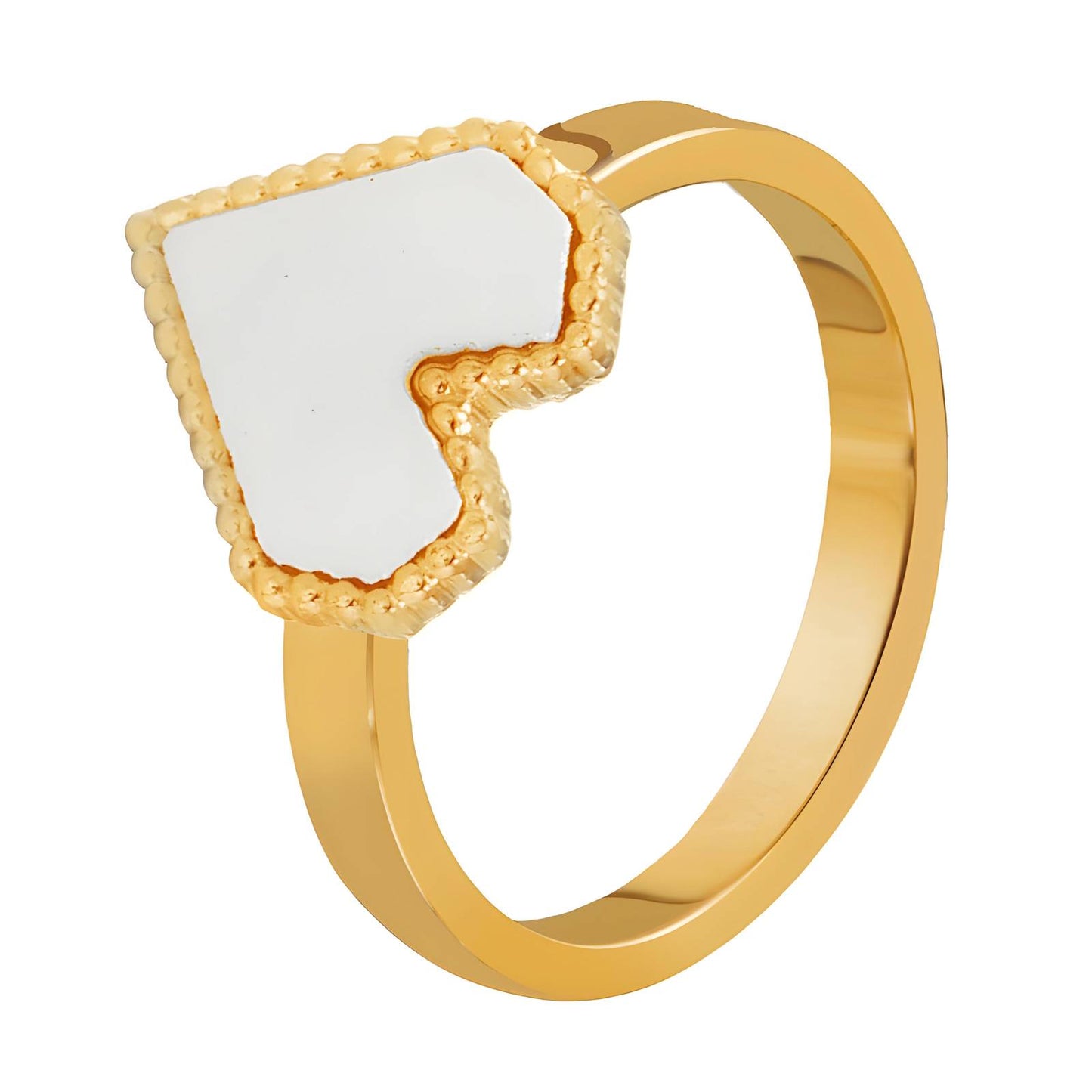 18K gold plated Stainless steel Heart finger ring, Intensity