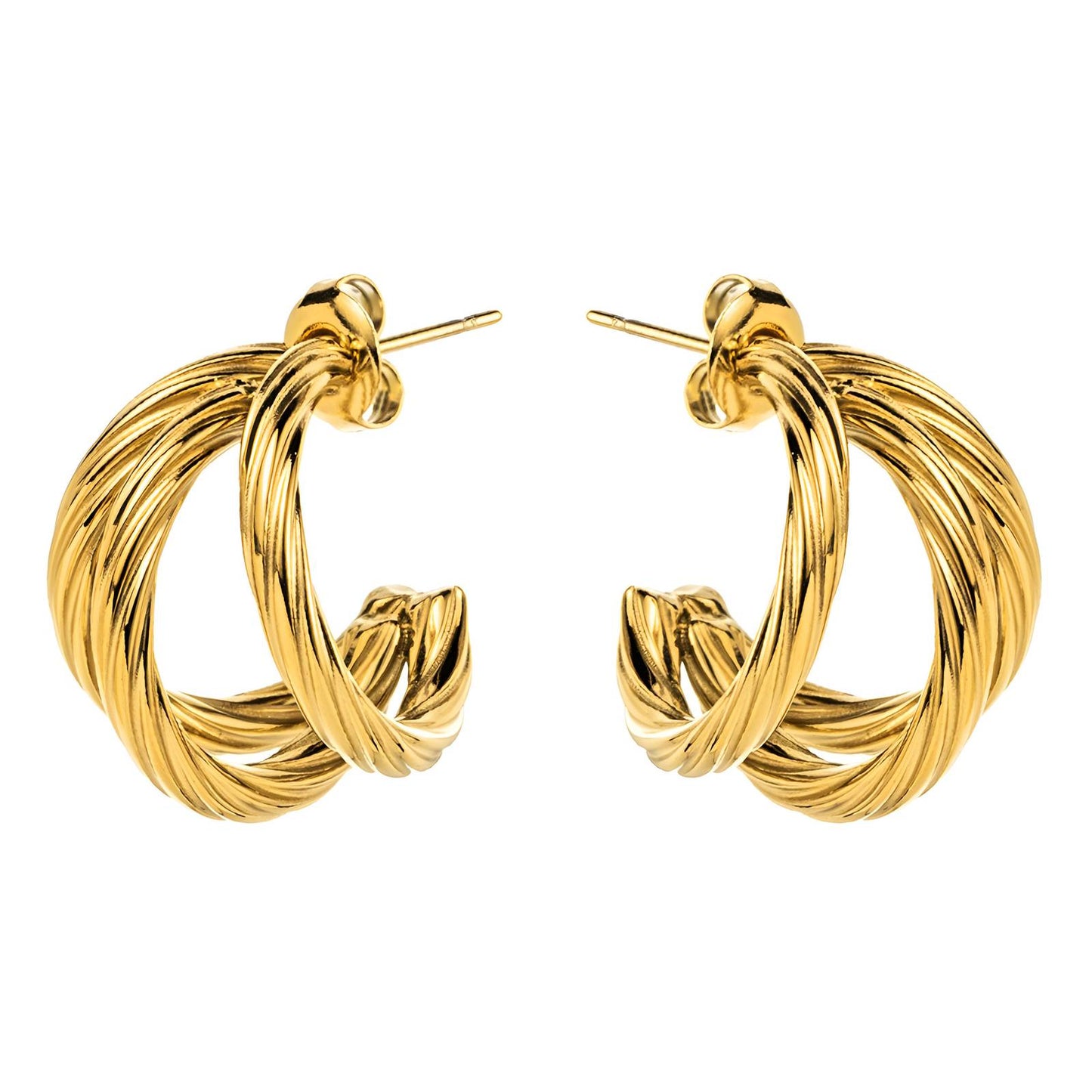 18K gold plated Stainless steel earrings, Intensity