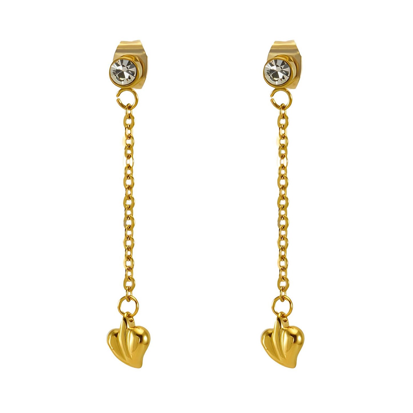 18K gold plated Stainless steel Hearts earrings, Intensity