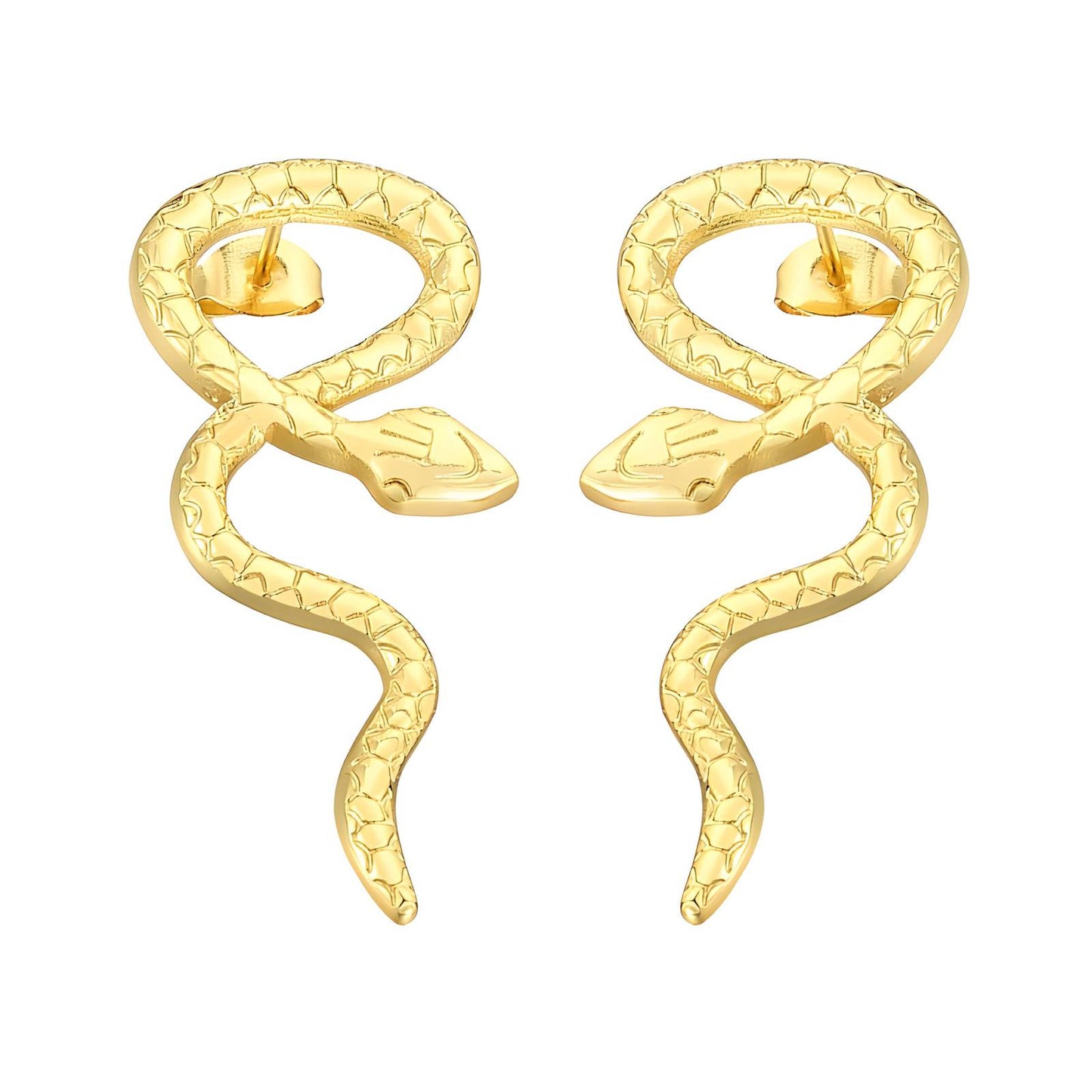 18K gold plated Stainless steel Snakes earrings, Intensity