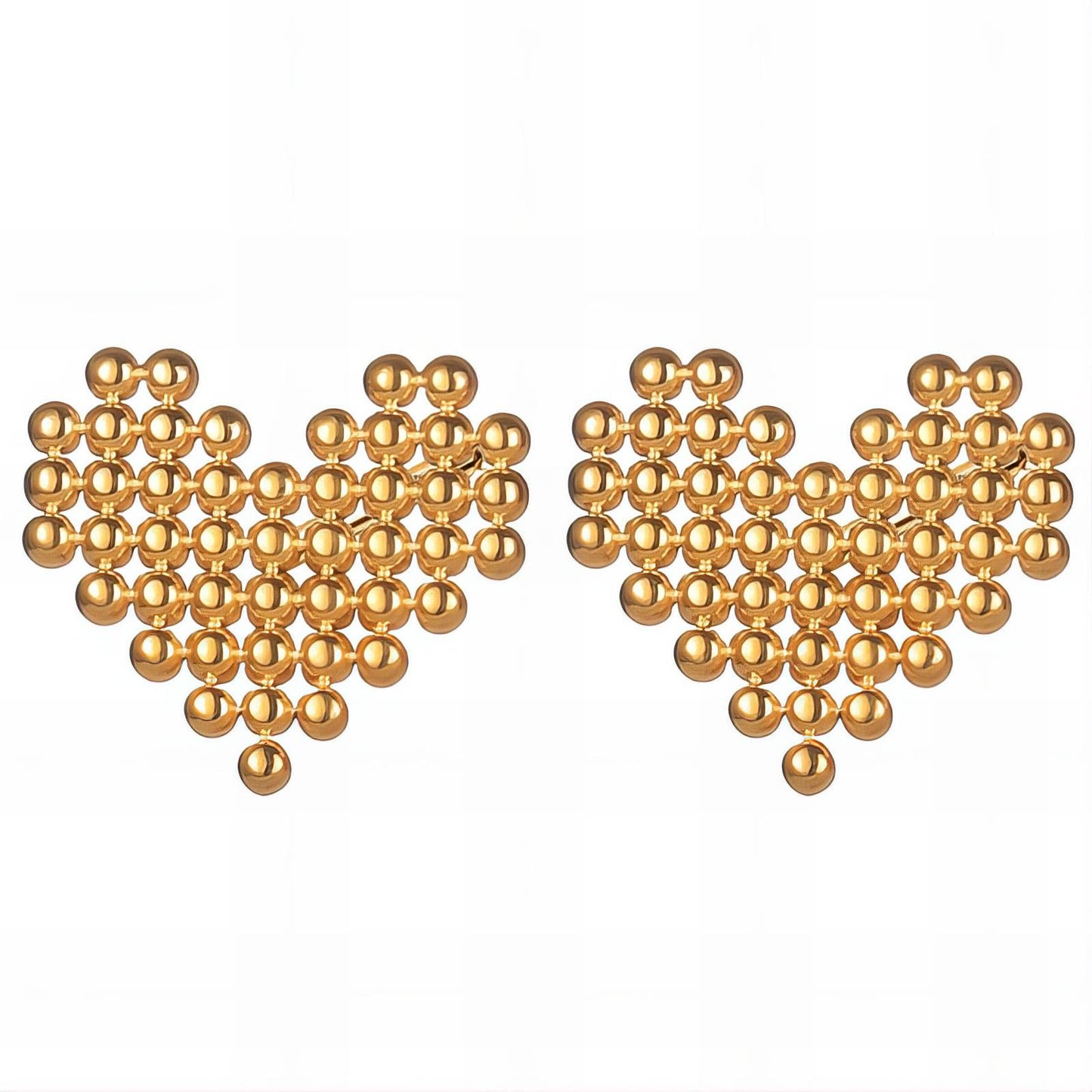 18K gold plated Stainless steel Hearts earrings, Intensity