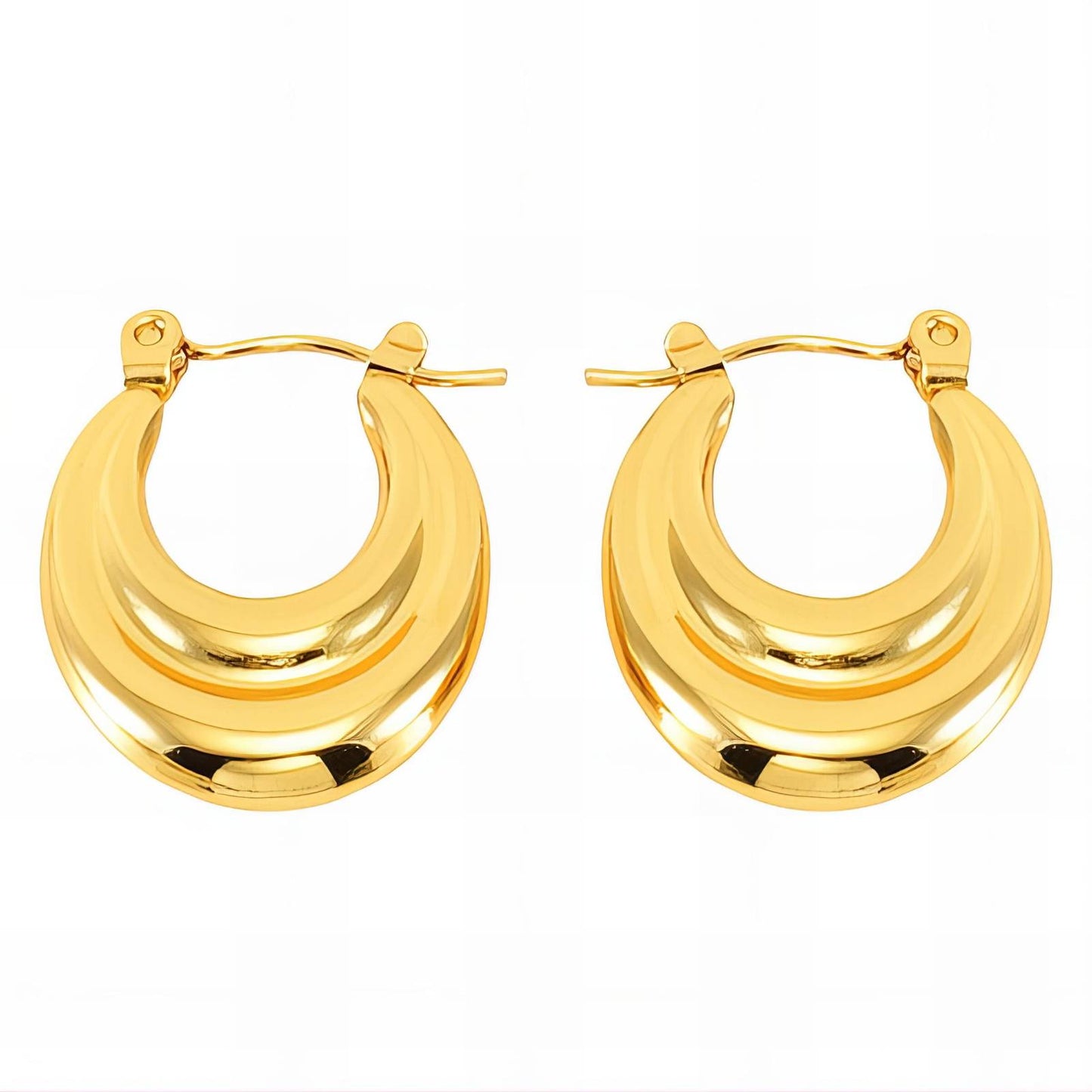 18K gold plated Stainless steel earrings, Intensity