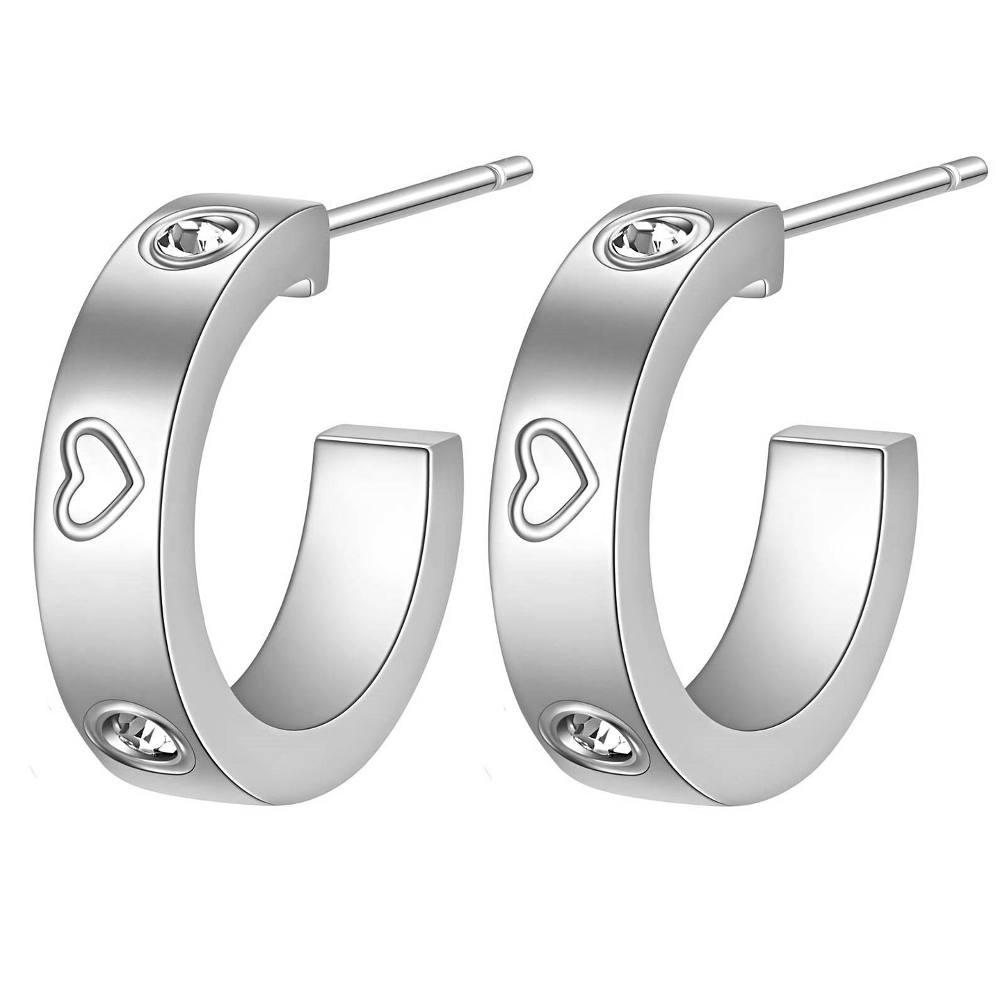 Stainless steel Hearts earrings, Intensity