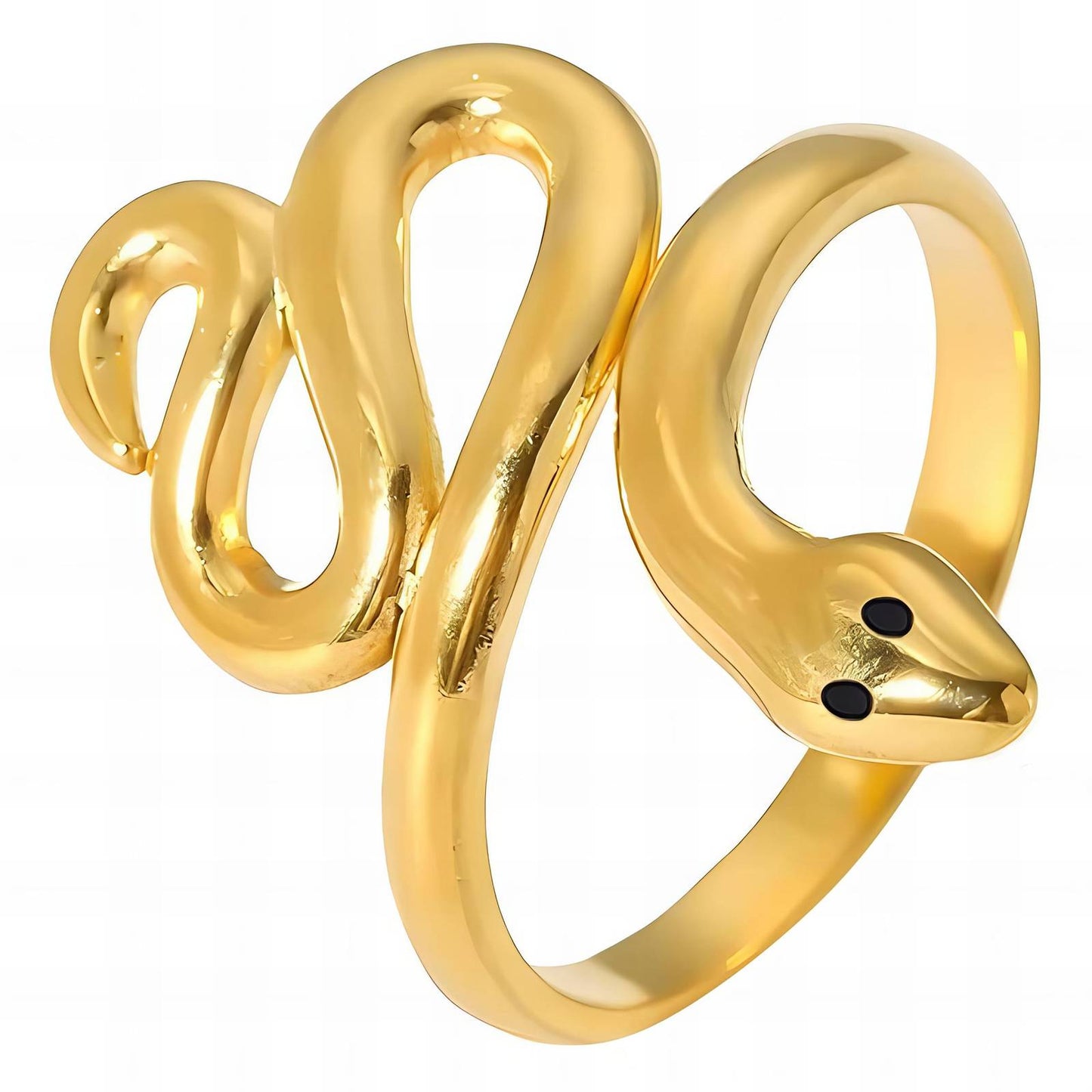 18K gold plated Stainless steel  Snake finger ring, Intensity