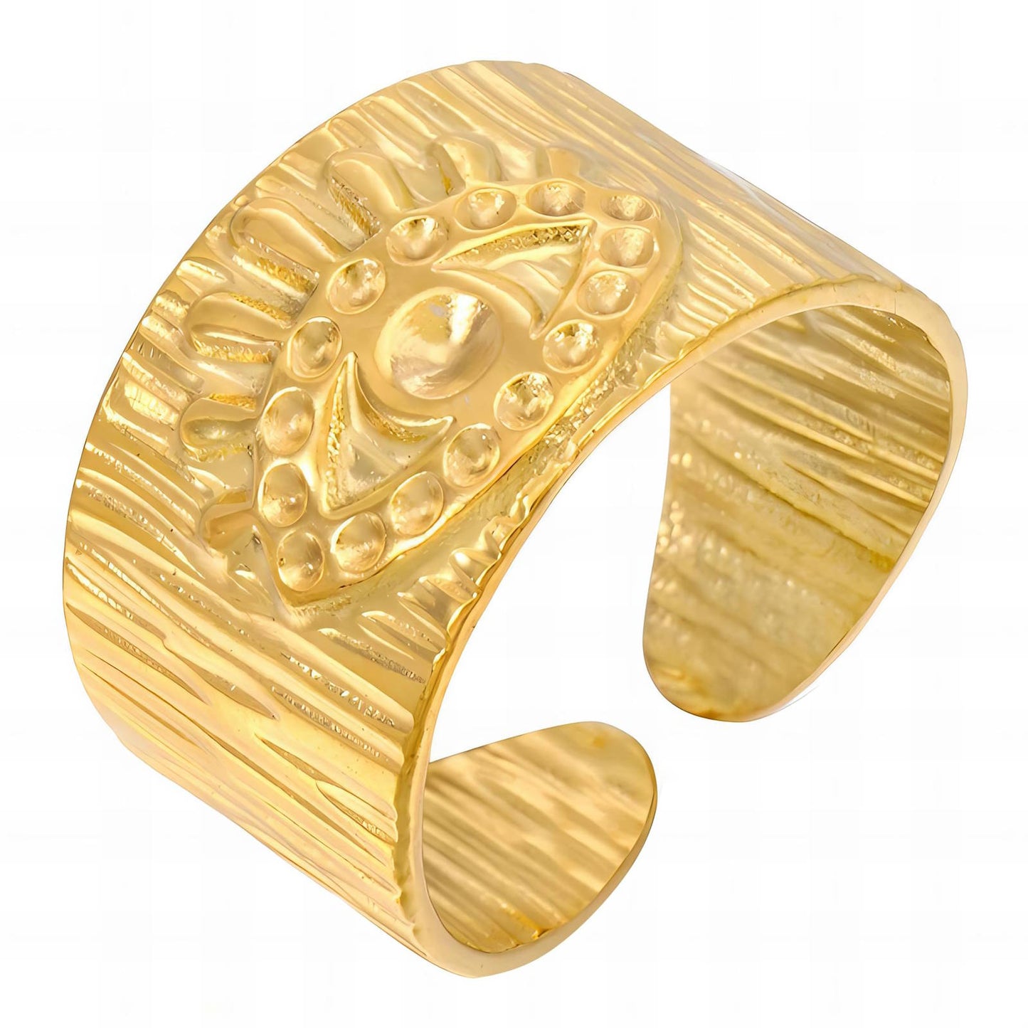 18K gold plated Stainless steel  Evil Eye finger ring, Intensity