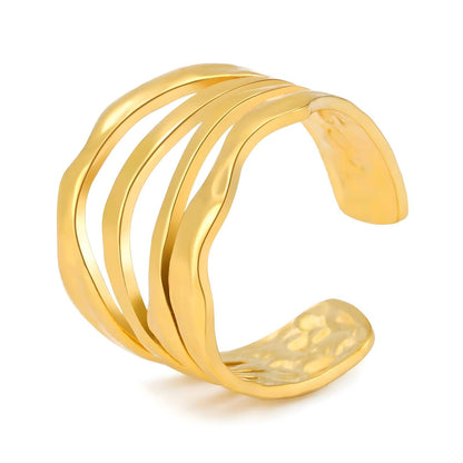 18K gold plated Stainless steel finger ring, Intensity