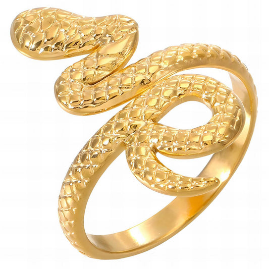 18K gold plated Stainless steel  Snake finger ring, Intensity