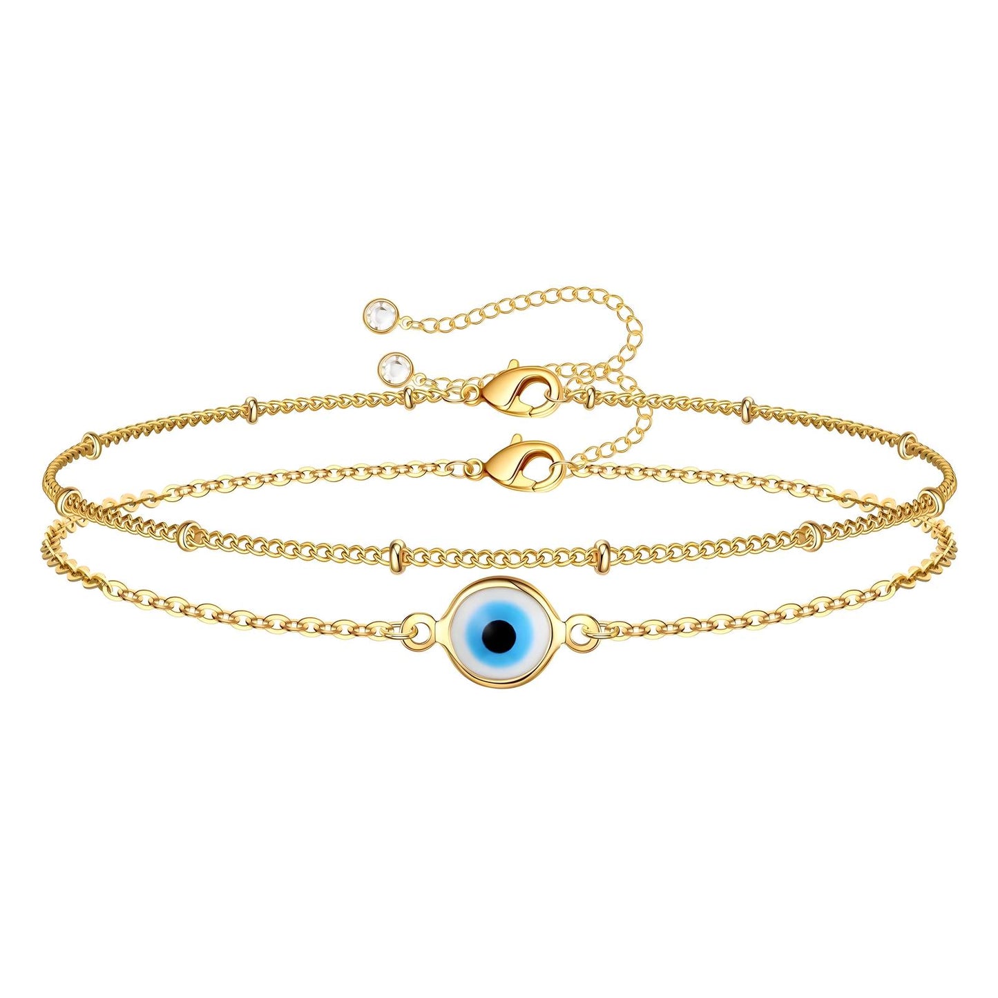 18K gold plated Stainless steel  Evil Eye bracelet, Intensity