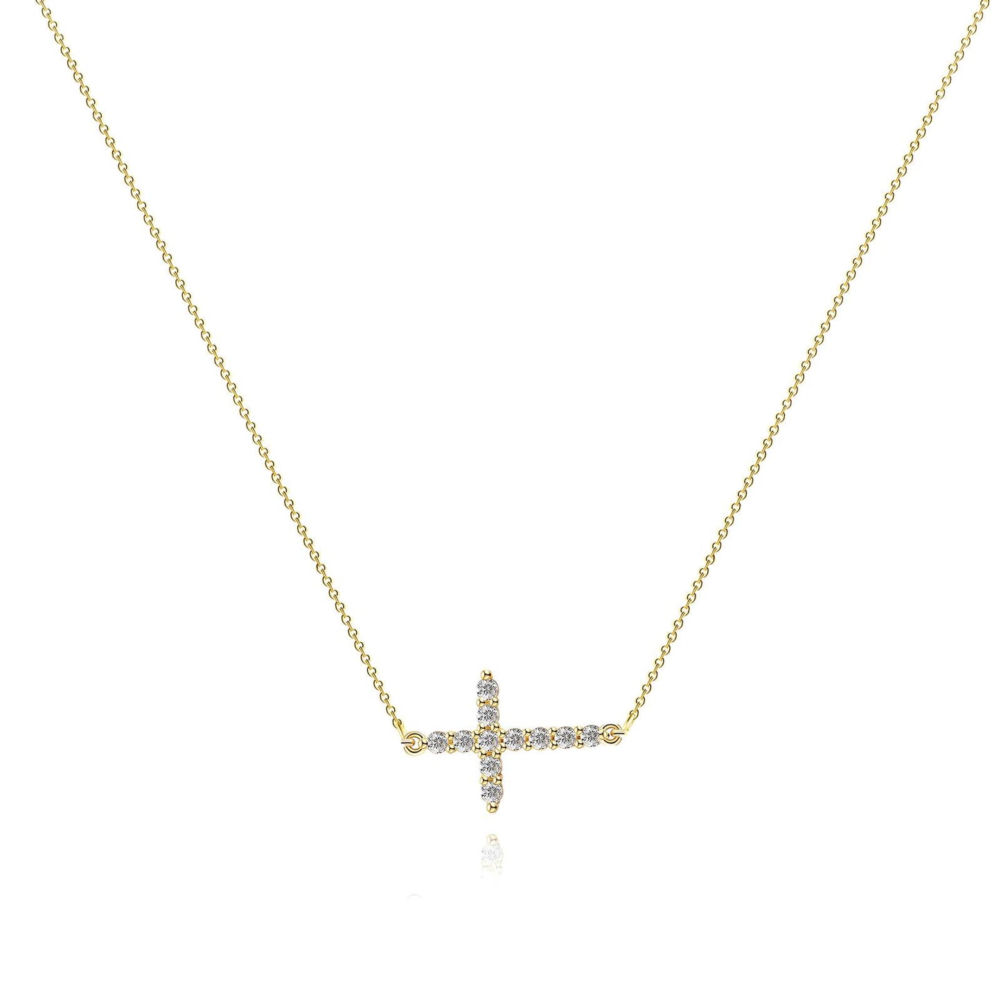 18K gold plated Stainless steel  Crosses necklace, Intensity