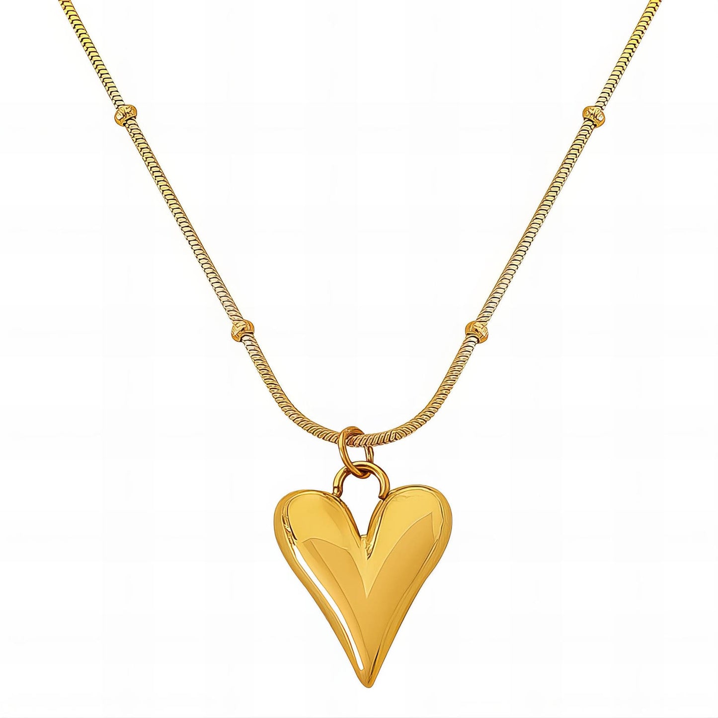 18K gold plated Stainless steel  Hearts necklace, Intensity