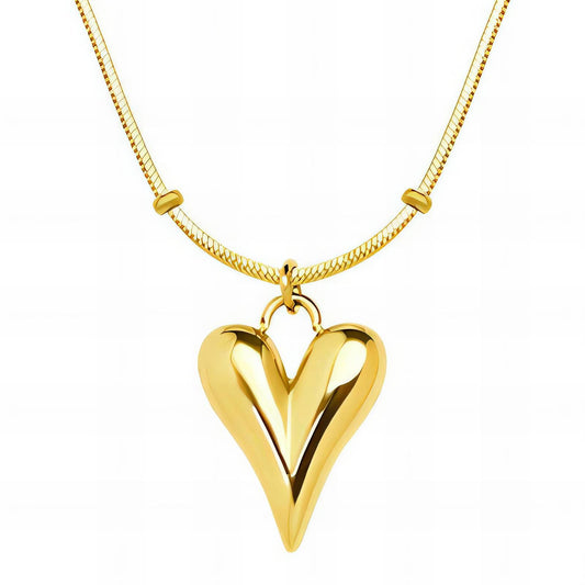 18K gold plated Stainless steel  Hearts necklace, Intensity