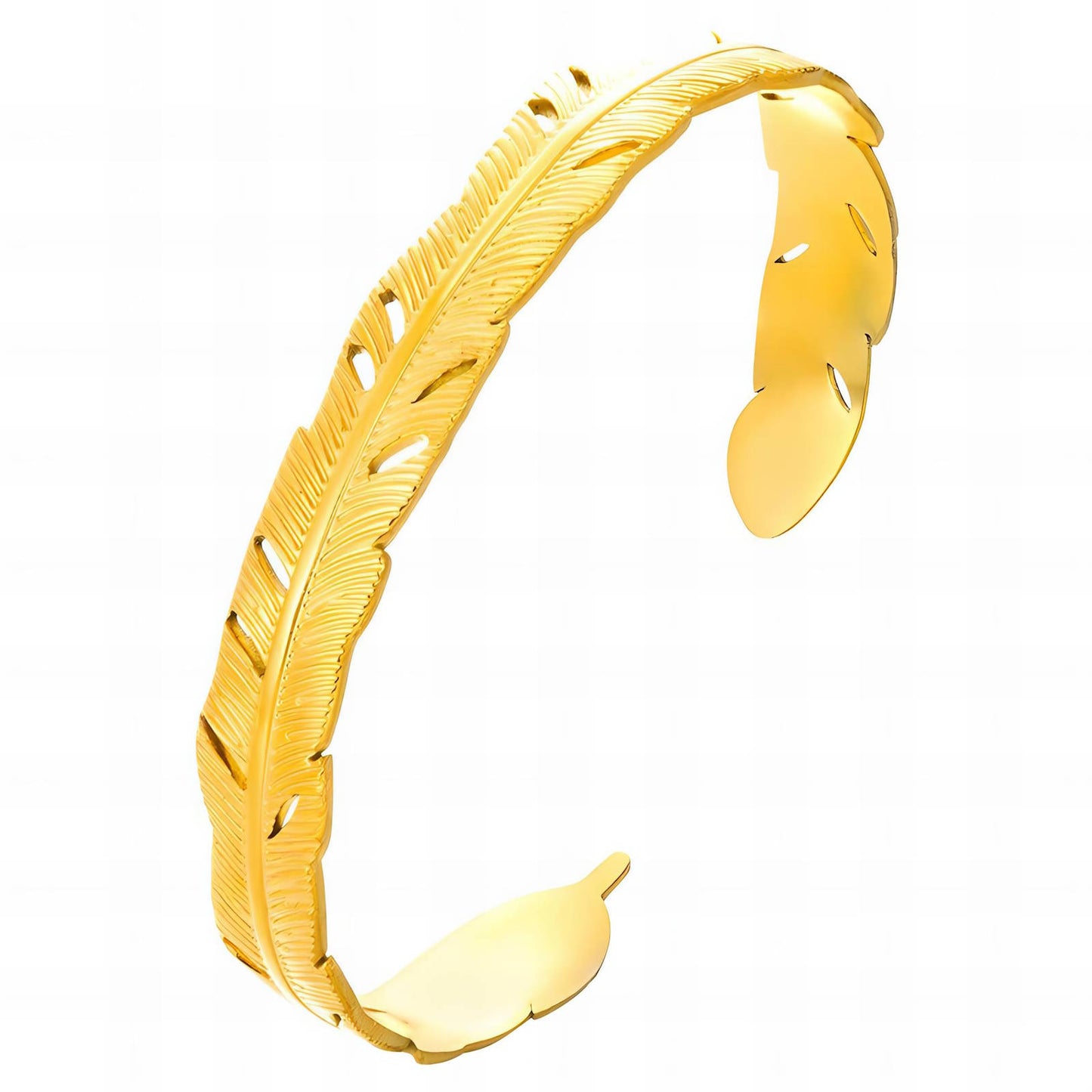 18K gold plated Stainless steel  Leafs bracelet, Intensity