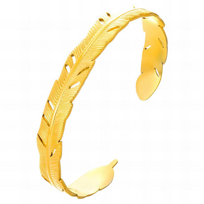18K gold plated Stainless steel  Leafs bracelet, Intensity