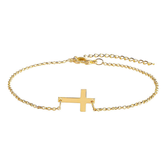 18K gold plated Stainless steel  Crosses bracelet, Intensity