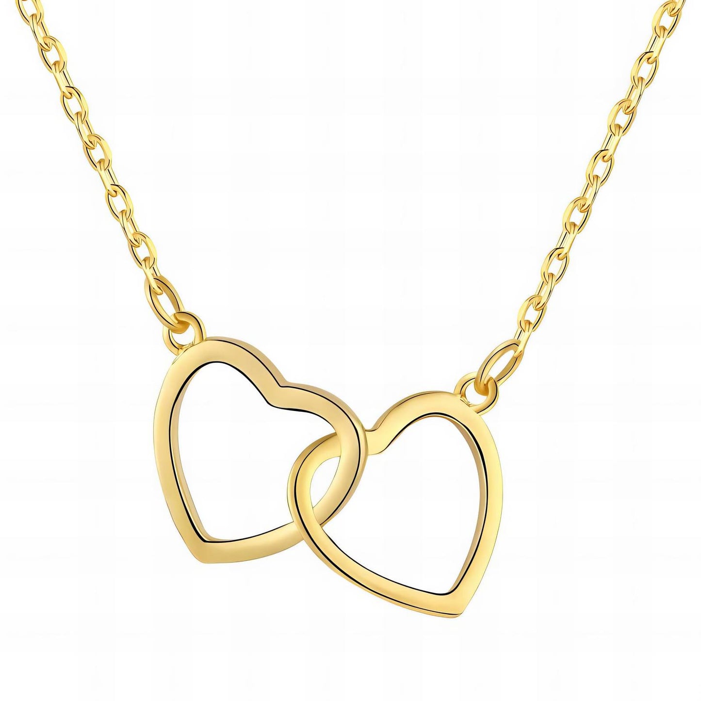 18K gold plated Stainless steel  Hearts necklace, Intensity