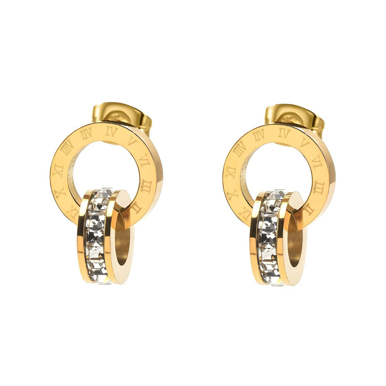 18K gold plated Stainless steel earrings, Intensity