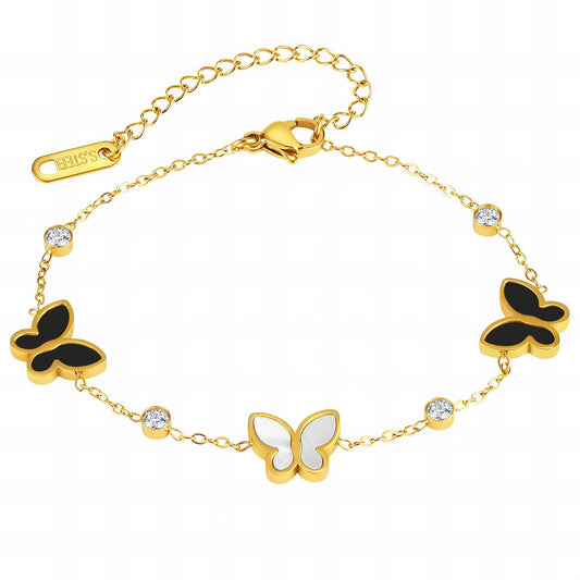 18K gold plated Stainless steel  Butterflies bracelet, Intensity