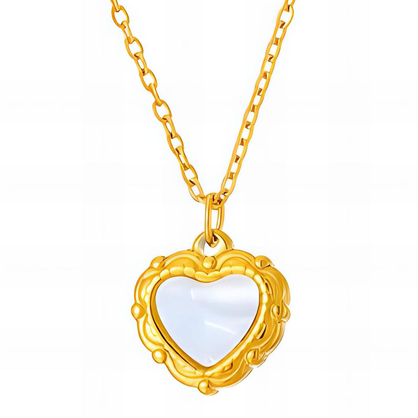 18K gold plated Stainless steel  Hearts necklace, Intensity