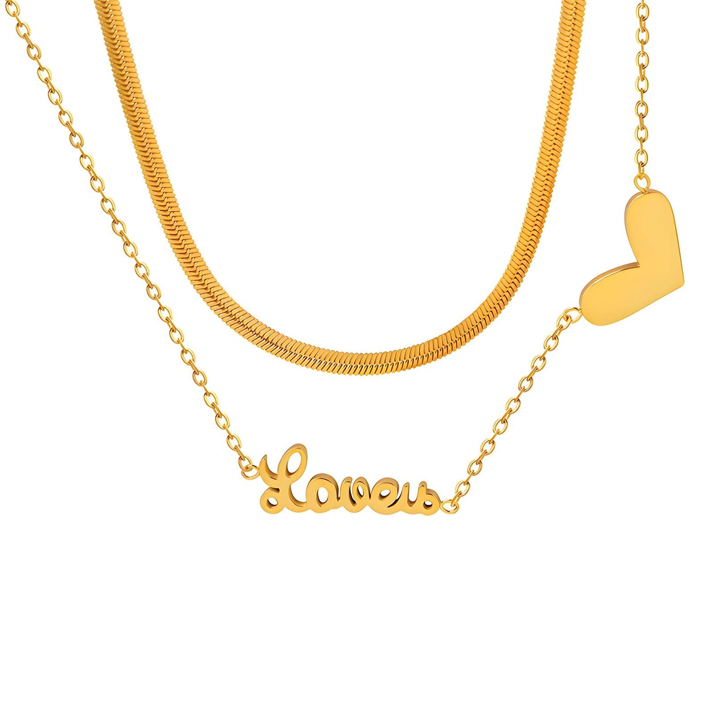 18K gold plated Stainless steel  Heart necklace, Intensity