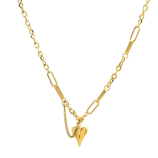 18K gold plated Stainless steel  Heart necklace, Intensity