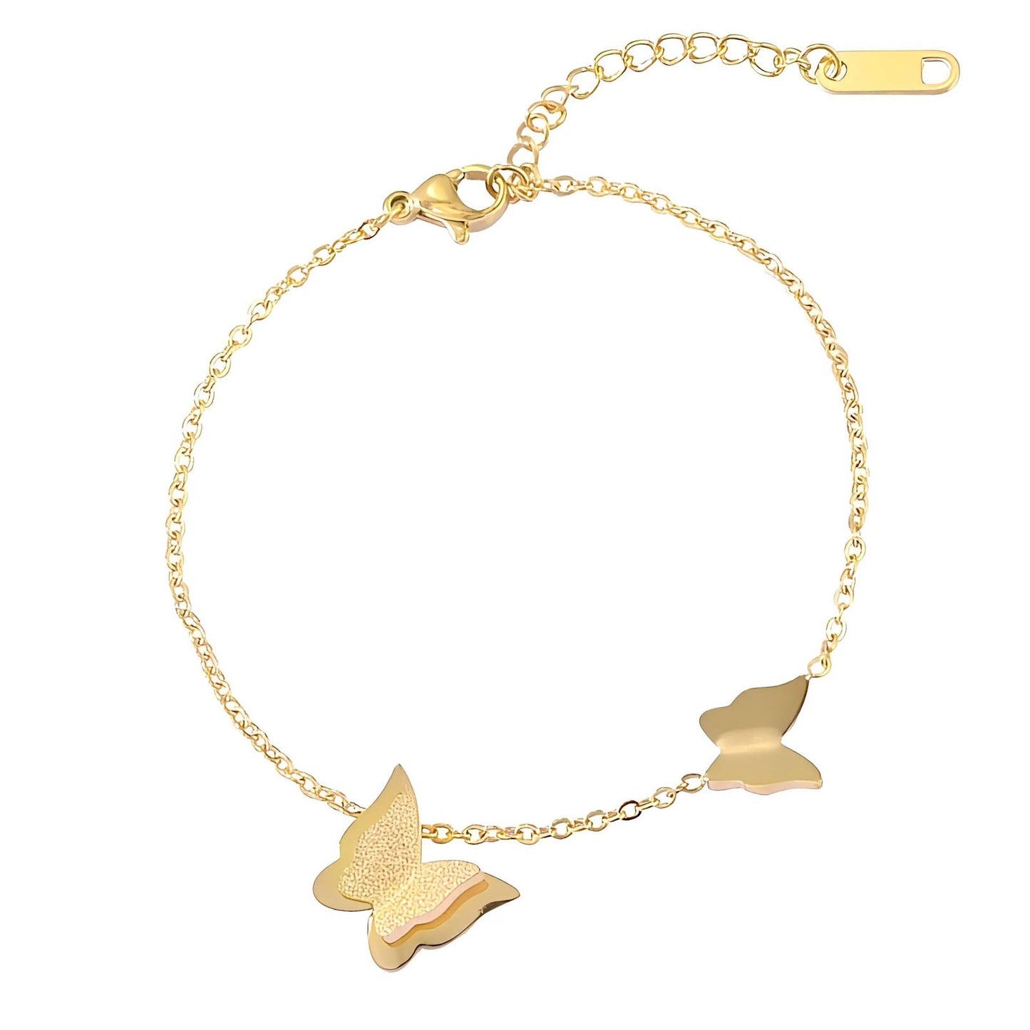 18K gold plated Stainless steel  Butterflies bracelet, Intensity