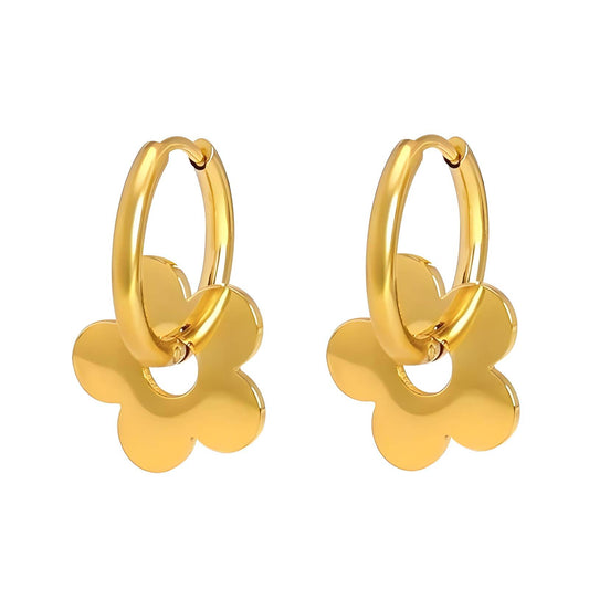 18K gold plated Stainless steel  Flowers earrings, Intensity