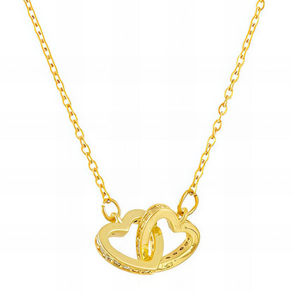 18K gold plated Stainless steel  Hearts necklace, Intensity