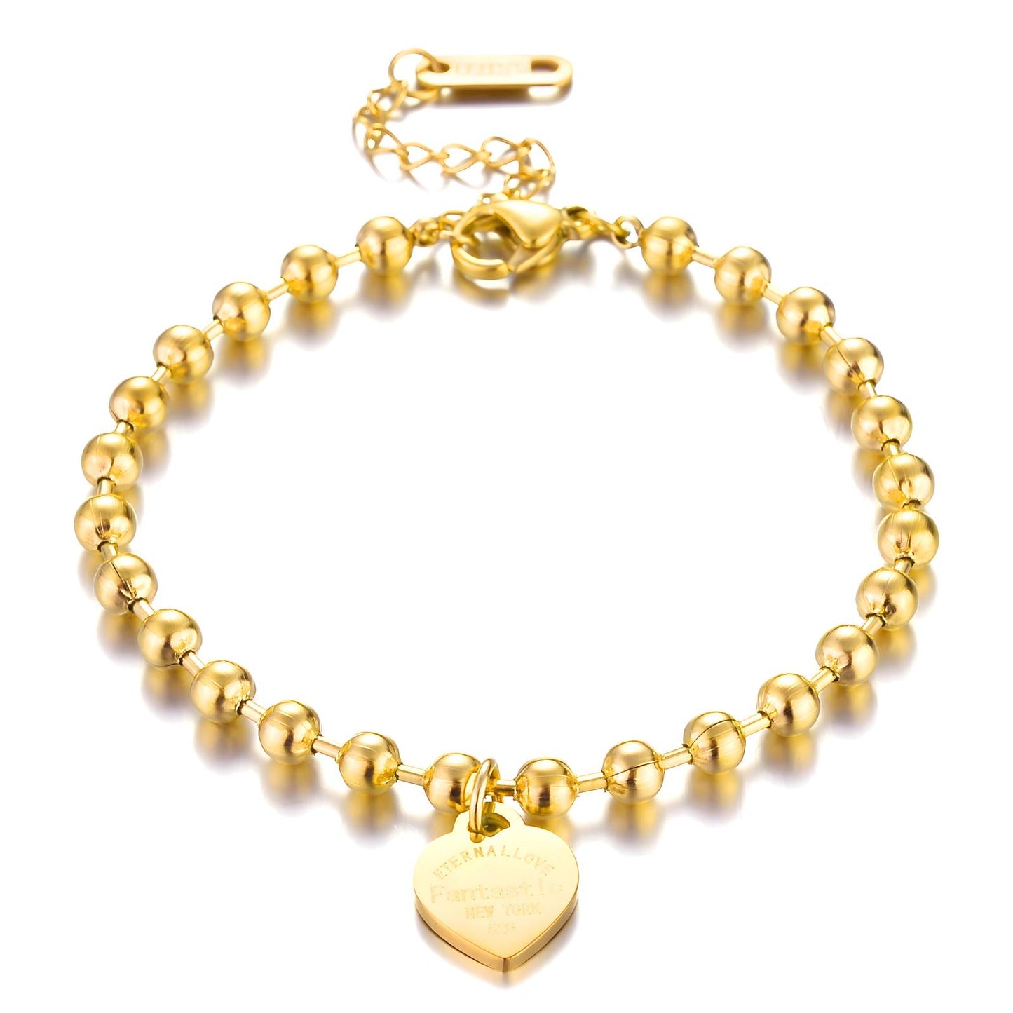 18K gold plated Stainless steel  Hearts bracelet, Intensity