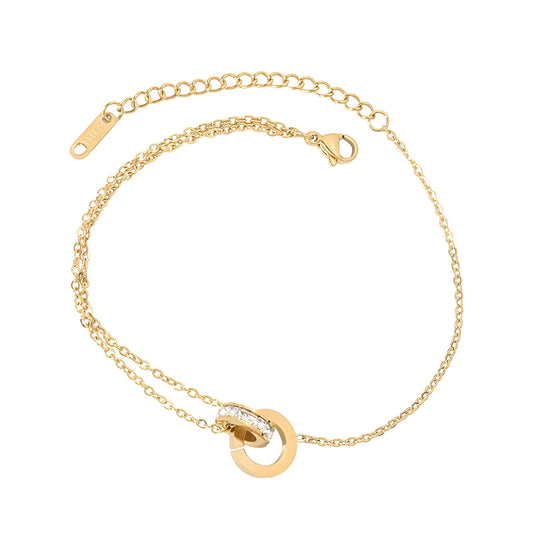 18K gold plated Stainless steel anklet, Intensity