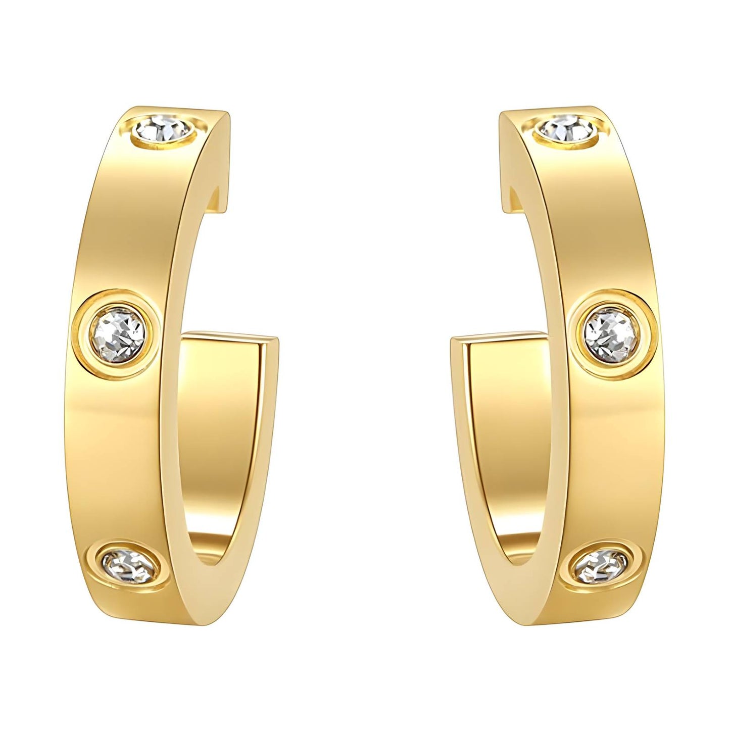 18K gold plated Stainless steel earrings, Intensity