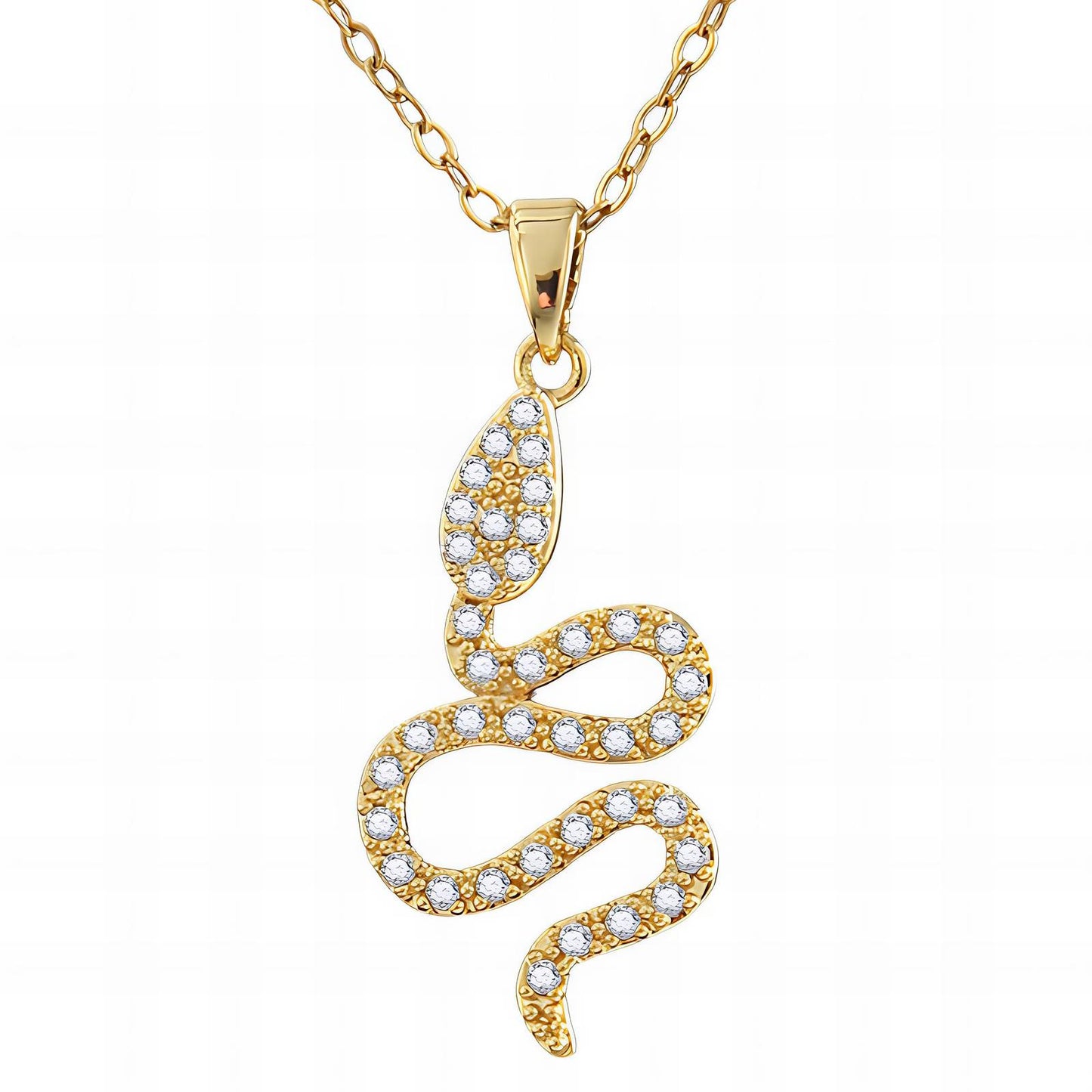 18K gold plated Stainless steel  Snake necklace, Intensity