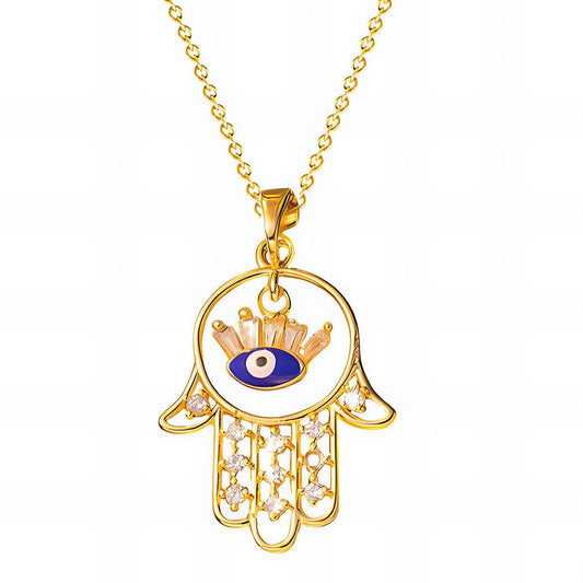 18K gold plated Stainless steel  evil eye necklace, Intensity