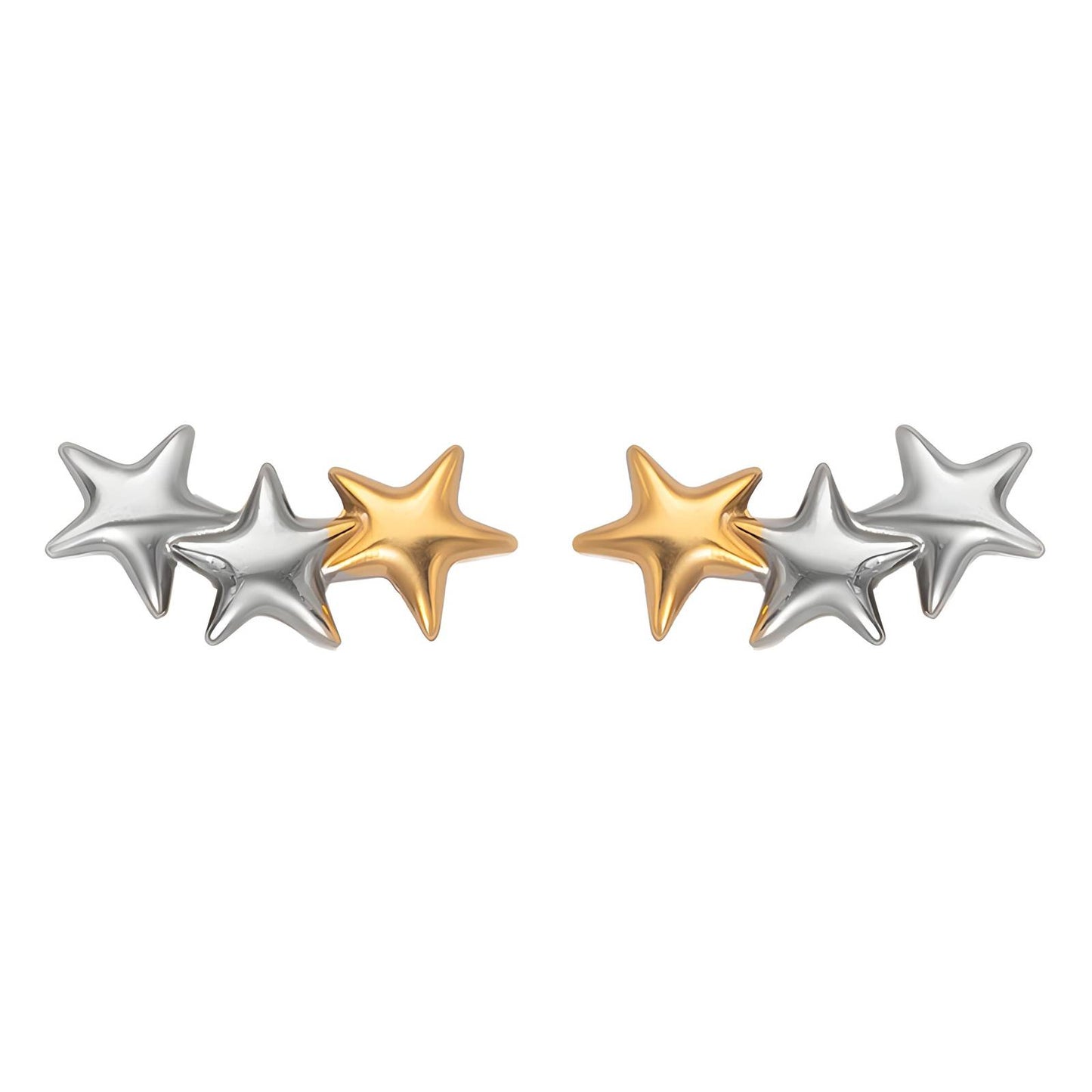 18K gold plated Stainless steel  Stars earrings, Intensity