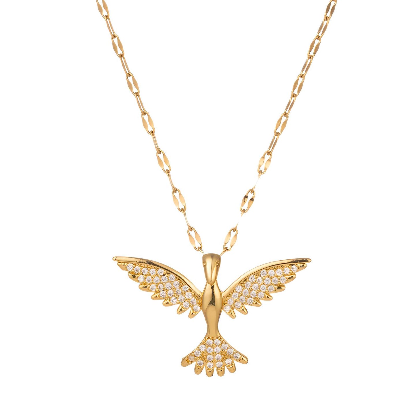 18K gold plated Stainless steel  Bird necklace, Intensity