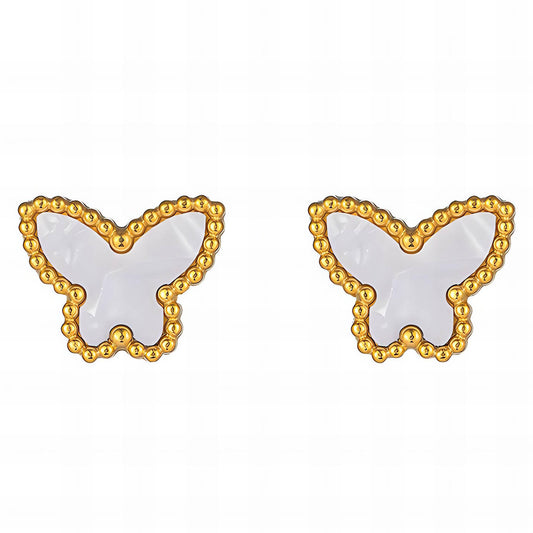 18K gold plated Stainless steel  Butterflies earrings, Intensity