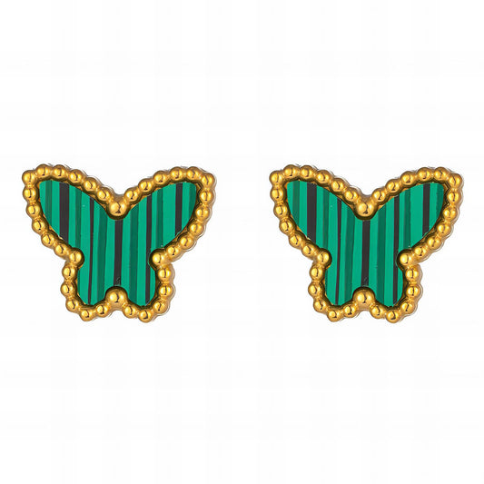 18K gold plated Stainless steel  Butterflies earrings, Intensity