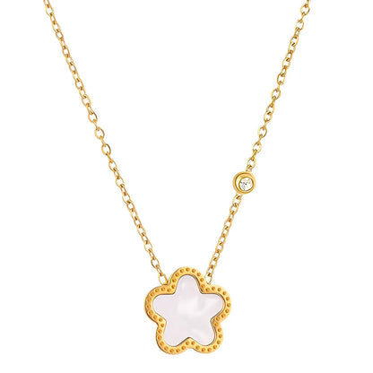 18K gold plated Stainless steel  Flower necklace, Intensity